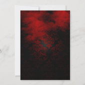 Heksen verzamelen rood en zwart Damask uitnodiging (Achterkant)