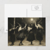 Heksen verzamelen zich in het maanverlichte bos briefkaart (Voorkant / Achterkant)