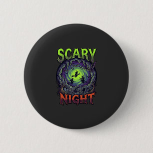Heksen Vleermuisgrot Neon Vortex Skeletten Griezel Ronde Button 5,7 Cm