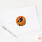 Heksen vliegen over Halloween Sticker (Envelop)