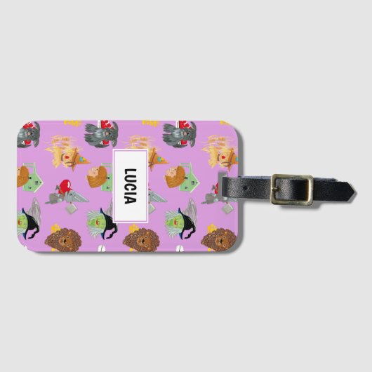 Heksen, vogelverschrikkers en leeuwen bagagelabel (Voorkant (horizontaal))