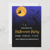 Heksen Vollemaan Halloween Feest Uitnodiging (Voorkant)