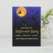 Heksen Vollemaan Halloween Feest Uitnodiging (Staand voorkant)