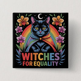 Heksen Voor Gelijkheid Feministe Vierkante Button 5,1 Cm