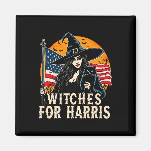 Heksen voor Kamala Harris Halloween politieke verk Magneet (Voorkant)
