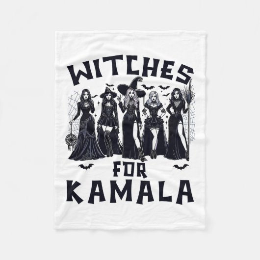 Heksen voor Kamala Harris verkiezing 2024 Hallowee Fleece Deken (Voorkant)