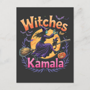 Heksen Voor Kamala Kinderloze Kat Dames Halloween Uitnodiging Briefkaart
