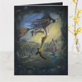 Heksen vrouw 8.5" x 11" Groot Kaart (Gele Bloem)