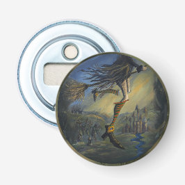 Heksen vrouw button flesopener