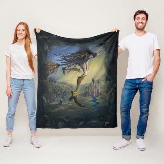 Heksen vrouw fleece deken