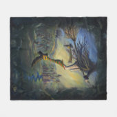 Heksen vrouw fleece deken (Voorkant (Horizontaal))
