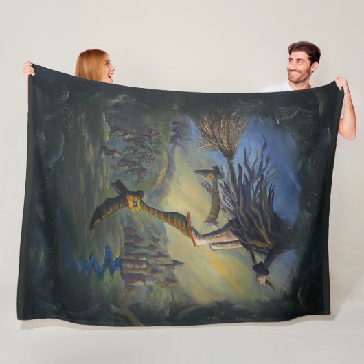 Heksen vrouw fleece deken (In situ)