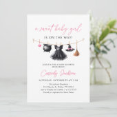 Heksen Waslijn Halloween Baby Shower Kaart (Staand voorkant)