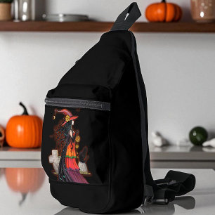 Heksen Weg Molly Harrison Halloween Heks en Kat Sling Bag