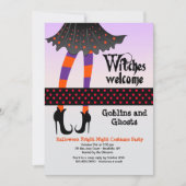 Heksen welkom Halloween uitnodiging (Voorkant)