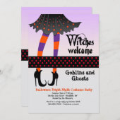Heksen welkom Halloween uitnodiging (Voorkant / Achterkant)