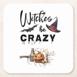 Heksen worden gek Halloween Kartonnen Onderzetters
