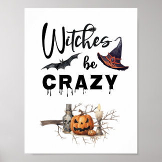 Heksen worden gek Halloween Poster