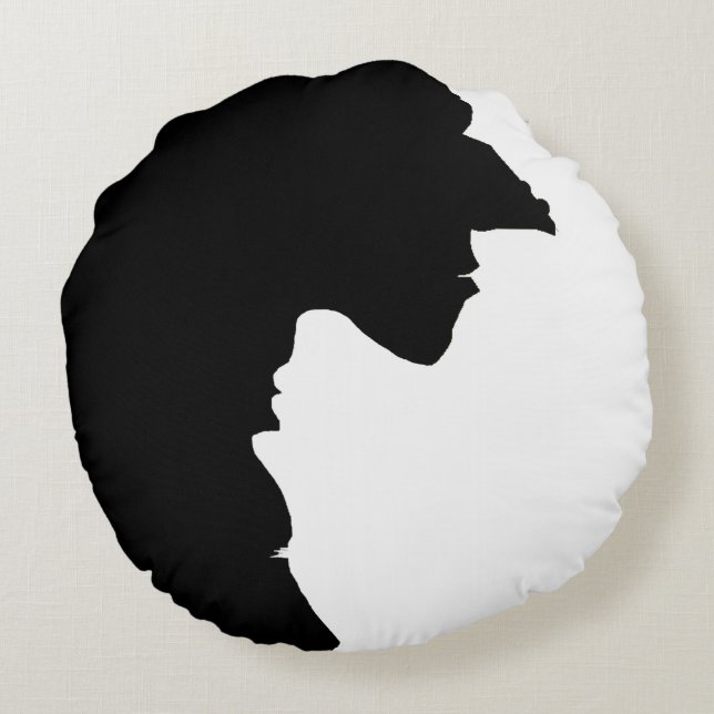 Heksen Yin Yang Halloween Rond Kussen (Achterkant)