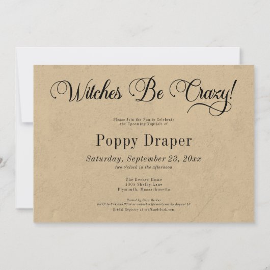  heksen zijn gek Halloween Vrijgezellenfeest Kaart (Achterkant)