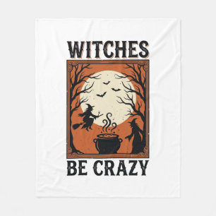 Heksen Zijn Gek Vintage Halloween T-shirt Ontwerp  Fleece Deken
