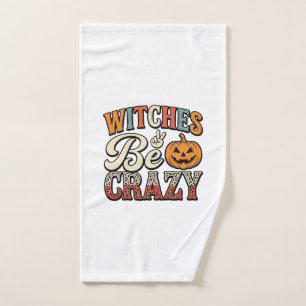 Heksen Zijn Gek Vintage Halloween T-shirt Ontwerp_ Handdoek