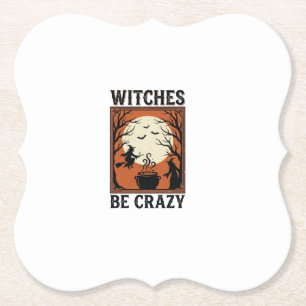 Heksen zijn gek vintage Halloween T-shirt ontwerp  Kartonnen Onderzetters