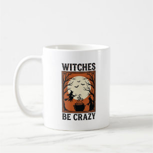 Heksen Zijn Gek Vintage Halloween T-shirt Ontwerp  Koffiemok