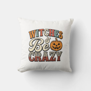 Heksen Zijn Gek Vintage Halloween T-Shirt Ontwerp_ Kussen