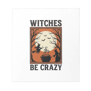 Heksen zijn gek Vintage Halloween T-shirt ontwerp  Notitieblok
