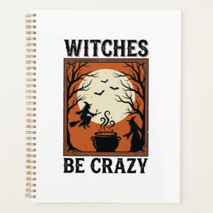 Heksen Zijn Gek Vintage Halloween T-shirt Ontwerp  Planner