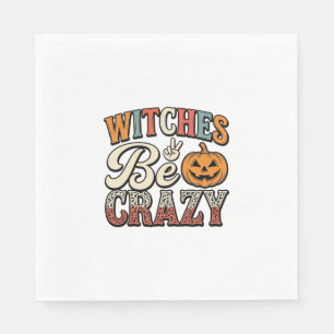 Heksen Zijn Gek Vintage Halloween T-shirt Ontwerp_ Servet