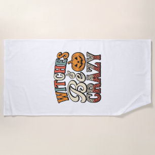 Heksen zijn gek Vintage Halloween T-shirt ontwerp_ Strandlaken