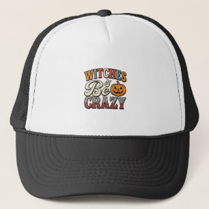 Heksen Zijn Gek Vintage Halloween T-shirt Ontwerp_ Trucker Pet