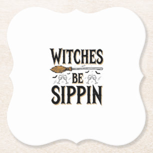 Heksen Zijn Slurpen Vintage Halloween Drank Shirt_ Kartonnen Onderzetters
