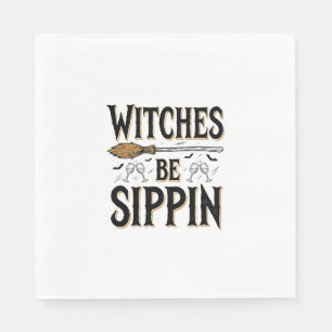 Heksen Zijn Slurpen Vintage Halloween Drank Shirt_ Servet