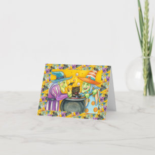 HEKSEN ZUSSEN, ZWARTE KAT & HALLOWEEN DRANK KAART