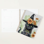 Heksen Zwart Kat Bruin Bloem Magisch Planner (Display)