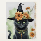 Heksen Zwart Kat Bruin Bloem Magisch Planner (Achterkant)
