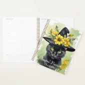 Heksen Zwart Kat Geel Bloem Magisch Planner (Display)