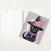 Heksen Zwart Kat Roze Bloem Magisch Planner (Display)