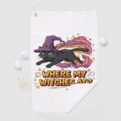 heksen zwarte kat Classic T-Shirt Golfhanddoek (Insitu)