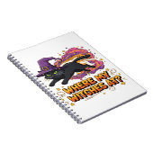 heksen zwarte kat Classic T-Shirt Notitieboek (Rechterzijde)