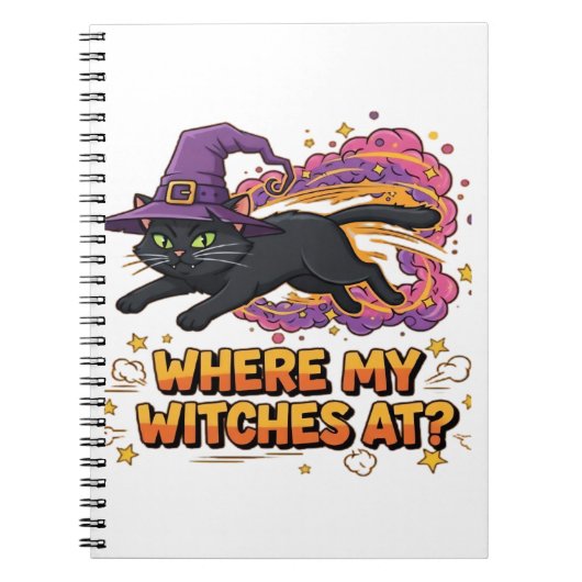 heksen zwarte kat Classic T-Shirt Notitieboek (Voorkant)