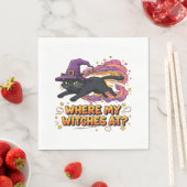 heksen zwarte kat Classic T-Shirt Servet (Insitu)