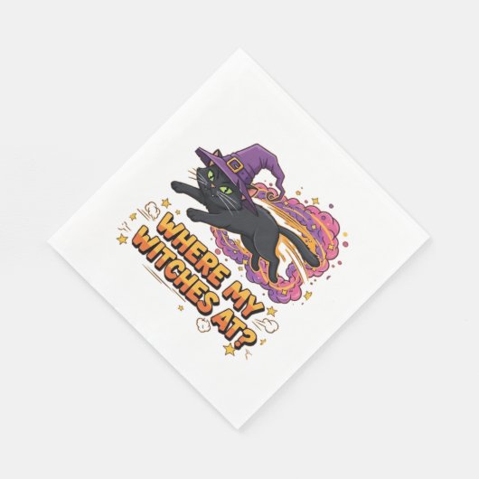 heksen zwarte kat Classic T-Shirt Servet (Hoek)