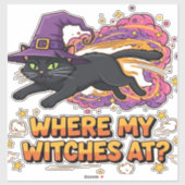 heksen zwarte kat Classic T-Shirt Sticker (Vel)