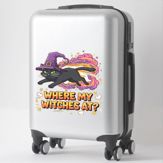 heksen zwarte kat Classic T-Shirt Sticker (Koffer)