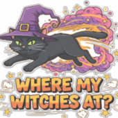 heksen zwarte kat Classic T-Shirt Sticker (Voorkant)