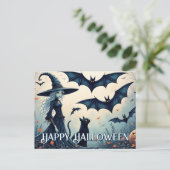 Heksen, zwarte katten en vleermuizen in Twilight S Feestdagenkaart (Staand voorkant)